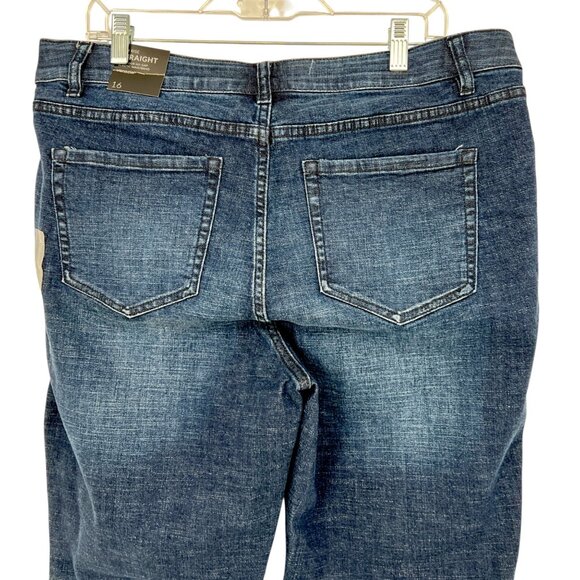 Venezia Mid Rise Straight Jeans Dark Wash Size 16 NWT - Picture 4 of 9